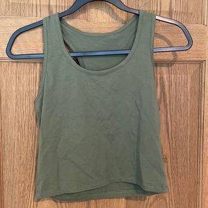 soft green workout crop top